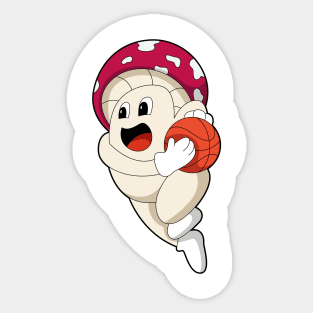 Mushroom at Basketball Sports Sticker